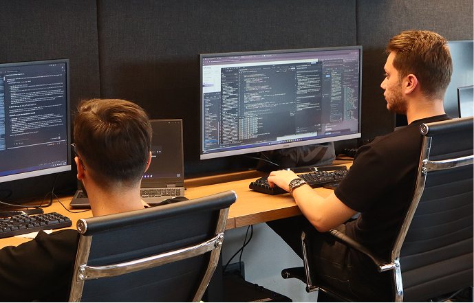 The development team at their desks