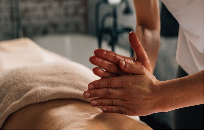 A massage in progress